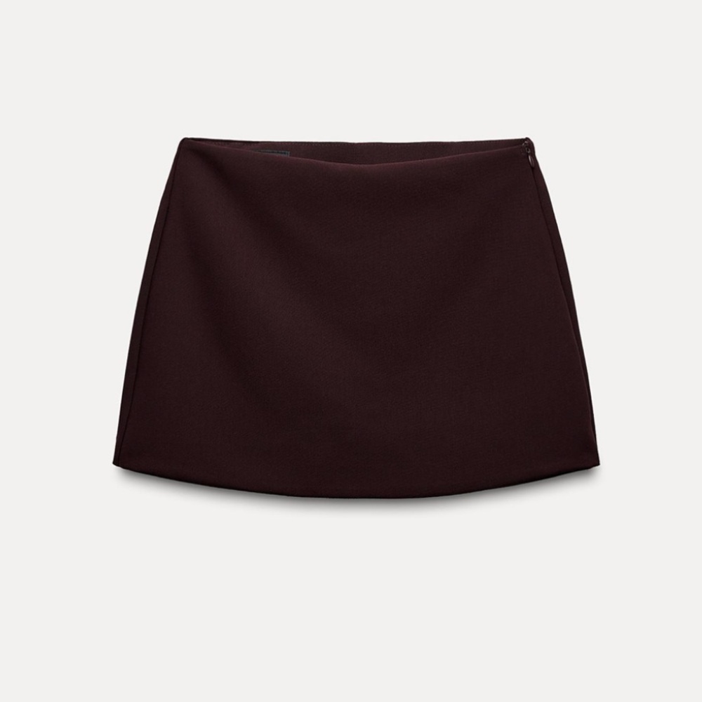 Zara Dark Burgundy Mini Skort